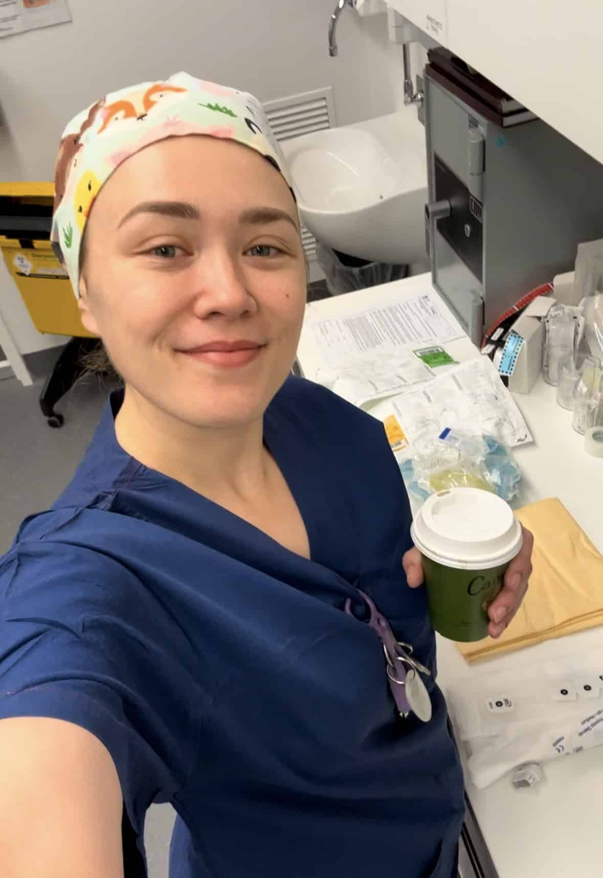 Nurse in scrubs in hospital